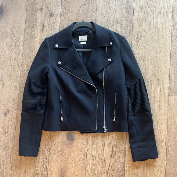 Wilfred Black Crepe Moto Jacket in Size Small - Picture 4 of 6